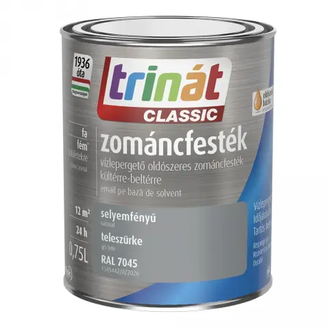 Trinát Classic zománcfesték selyemfényű RAL7045 teleszürke 0,75 l