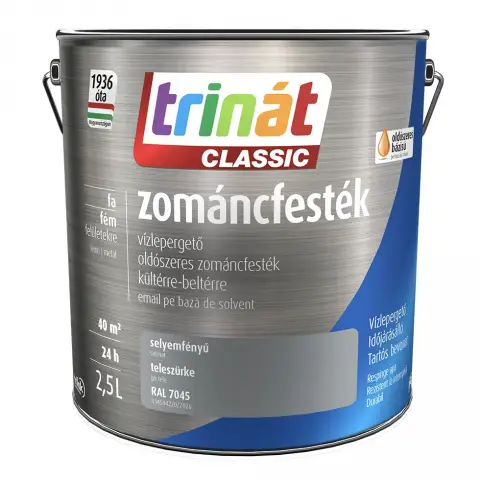 Trinát Classic zománcfesték selyemfényű RAL7045 teleszürke 2,5 l