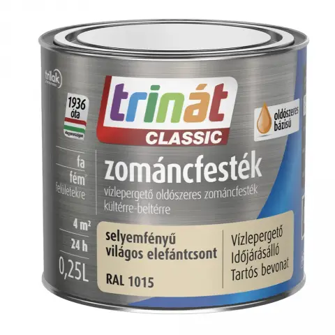 Trinát Classic zománcfesték selyemfényű RAL1015 világos elefántcsont 0,25 l