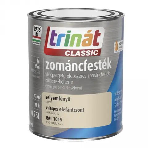 Trinát Classic zománcfesték selyemfényű RAL1015 világos elefántcsont 0,75 l
