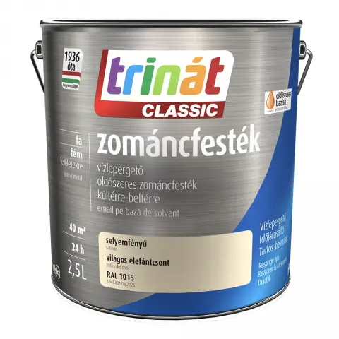 Trinát Classic zománcfesték selyemfényű RAL1015 világos elefántcsont 2,5 l