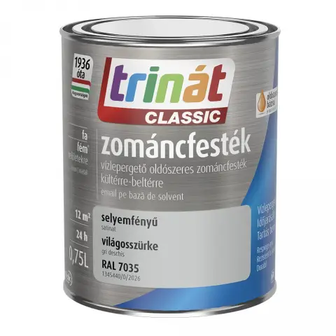 Trinát Classic zománcfesték selyemfényű RAL7035 világosszürke 0,75 l
