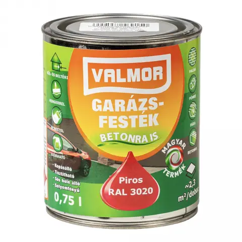 Valmor Garázsfesték RAL3020 piros 0,75 l