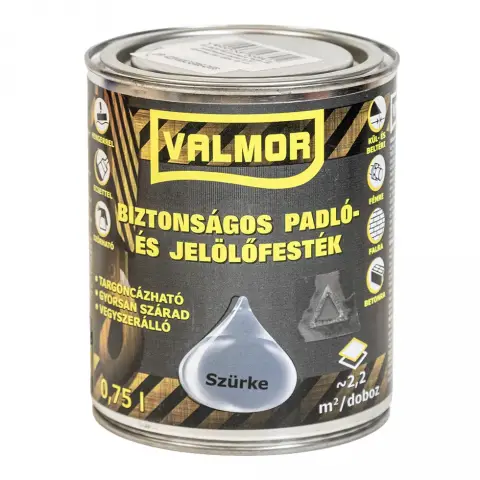 Valmor Biztonságos Padló- és Jelölőfesték szürke 0,75 l