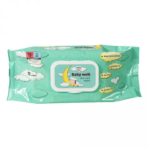Well Done Baby Well nedves törlőkendő Aloe Vera 72 db